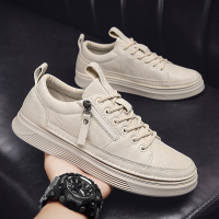 苏芈男鞋秋季2021年新款休闲皮鞋潮流百搭运动平板鞋小白春秋防水潮鞋