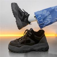 苏芈鞋子男潮鞋春秋季美式复古马丁靴男低帮ins松糕厚底老爹男鞋工装