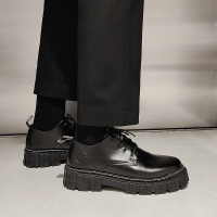 苏芈皮鞋男秋季复古西装男鞋韩版百搭黑色鞋子男士增高鞋厚底马丁鞋潮
