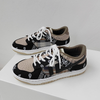 苏芈鞋子男潮鞋秋季学生腰果花帆布鞋男低帮板鞋日系复古男鞋休闲百搭