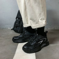 苏芈ins超火老爹鞋男夏季增高炸街黑色潮鞋港风透气黑武士男鞋运动鞋