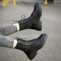 苏芈显脚小马丁靴女英伦风秋季2021年新款袜靴厚底春秋单靴短靴子