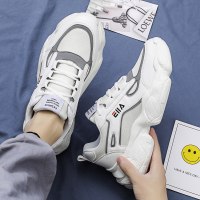 苏芈沈然男鞋春季新款潮流百搭学生网面透气运动厚底增高小白老爹ins潮鞋