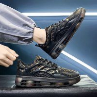 苏芈沈然男鞋春季潮流百搭网面透气运动休闲全掌气垫增高黑色老爹ins潮鞋