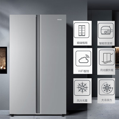 海尔(Haier)对开门冰箱 481升风冷无霜智能智控超薄家用电冰箱双变频家用电冰箱 BCD-481WGHSSEDS9U