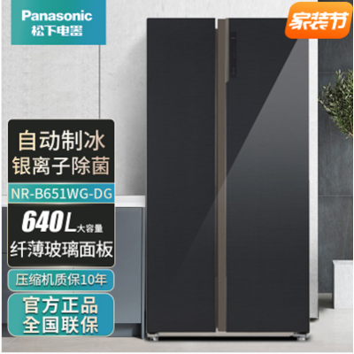 松下(Panasonic)NR-B651WG-DG 640L对开门大容量 光动银除菌精准调温一级能效带变温大冰箱 星空灰