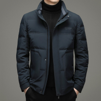 恒源祥2021冬季新款加厚羽绒服男中青年男士立领纯色休闲保暖外套上衣