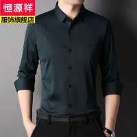 恒源祥2022年新款无痕免烫长袖衬衫男装商务休闲中年男士衬衣服春季薄款