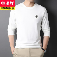 恒源祥韩版圆领长袖男士T恤时尚休闲修身青年男装上衣服体恤2022秋新款
