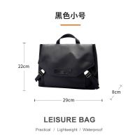 升级金属扣黑色--小号 斜挎包男日系单肩邮差包大容量时尚潮流工装机能风休闲百搭斜背包