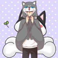 二哈披风灰色 均码 145CM*85CM 二哈柴犬法兰绒情侣披风动漫二次元卡通周边时尚礼物休闲空调毯潮