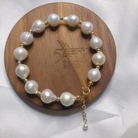 小号(适合净手围13-14cm) 复古法式高级感大颗粒巴洛克异淡水珍珠手链 洗澡不用摘