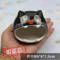 小黑猫瑕疵 仓鼠窝陶瓷窝侏儒睡窝小房子小屋仓鼠窝冰屋贝壳窝夏天降温用品