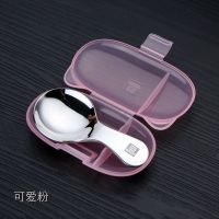 可爱粉[长9厘米勺头宽4.5CM] 产品打有国鸟商标SSGP和304钢印 勺子家用调羹短柄韩式304不锈钢儿童汤匙吃饭可