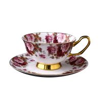 红色树莓 奢华欧式骨瓷咖啡杯带碟高档下午茶具套装田园INS风树莓花卉茶杯