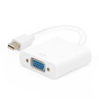 白色 迷你dp to vga高清转接线miniDP转VGA转换器适用苹果电脑转显示器