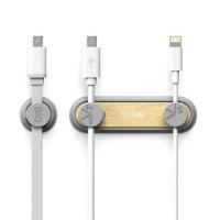 灰色 樱桃木 手机充电线数据线自粘卡扣磁吸收纳墙面贴办公桌面固线夹理线器