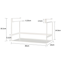 白色 橱柜下挂篮置物架悬挂吊柜下挂架厨房分层隔板免打孔收纳架神器