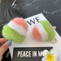 小雪糕 默认配送【圆扣】 水貂毛冰棒汽车钥匙扣挂饰可爱毛绒少女心小玩偶雪糕包包挂件礼物