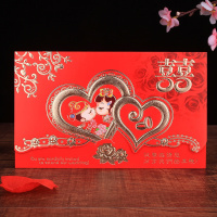 古装接吻喜帖(50个) 请帖婚庆用品请贴结婚请柬喜帖中式各种请柬个性喜贴婚礼请帖。。