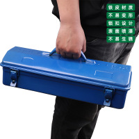 T-工具箱350蓝色单层 五金工具350加厚工具箱维修工具家用收纳箱410手提铁皮工具箱