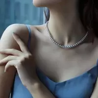 真多麻项链8mm 天然海水珍珠正圆无瑕真多麻彩云珠项链女送妈妈礼物带证书