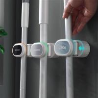 拖把挂钩免打孔卫生间挂扫把挂架拖把J夹神器卡座拖把架收纳架