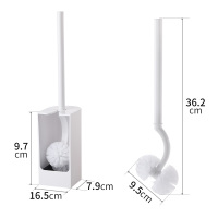 白色 MARNA日本马桶刷套装卫生间马桶刷带底座双球形刷头长柄马桶刷子