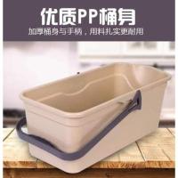 卡其色 两用神器商用清洁桶塑料旋转挤水桶拖布拖把桶一拖净海棉瓷砖洗车