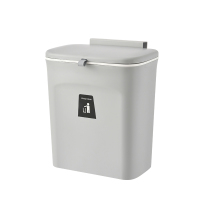 灰色 日本厨房垃圾桶挂式橱柜门壁挂式卫生间厕所厨余收纳悬挂带盖家用