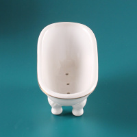 金边浴缸皂盒 肥皂盒架沥水北欧ins卫生间陶瓷卡通皂盒个性创意可爱香皂盒家。