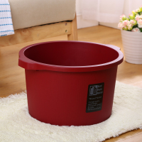 酒红色 时尚按摩足浴盆泡脚盆 家用冬季加厚加高手提泡脚桶 塑料耐摔洗脚