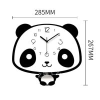 摇摆熊猫 卡通熊猫挂钟客厅装饰创意摇摆时钟简约儿童卧室静音时尚乐园钟表