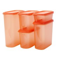 智慧椭圆5件套 特百惠智慧椭圆5件套 加厚密封盒带盖保鲜盒收纳盒冰箱果蔬杂粮