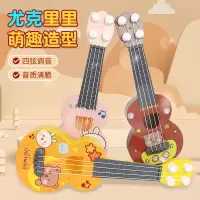 棕色小熊送拨片 儿童尤克里里仿真小吉他启智儿童音乐天赋迷你小吉他玩具可弹可奏