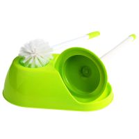 马桶刷+疏通器+底座[实用套装] 家用马桶刷底座真空疏通器套装厕所无死角洁厕刷清洁坐便器的刷子