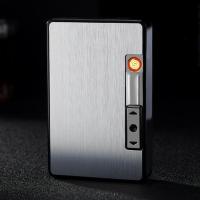 银色 充电打火机一体香菸烟盒10支装自动弹烟创意便携超薄个性送男友