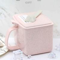 粉色 家用厨房麦香调料盒两格一体单手操作分格调味罐按压式盐糖佐料罐