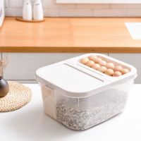 米白色20斤 揭盖[送米杯] 米桶家用20斤装米缸米面猫狗粮收纳储粮箱密封桶防虫防潮10kg15斤