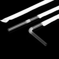 200支透明弯曲独立包装长21厘米 一次性弯曲吸管透明单支独立包装月子孕妇儿童老人病人粗吸管