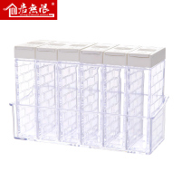 白色 小容量 六件套 日式小号透明厨房家用餐厅迷你带孔佐料罐调味盒花椒胡椒撒粉瓶子