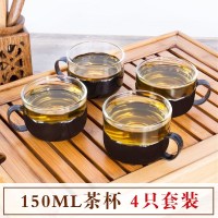 4个玻璃茶杯 茶壶茶漏水杯泡茶大容量泡茶壶玻璃过滤家用茶具茶叶饭店