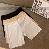 1件白色 均码 建议80-125斤 无痕冰丝波浪边不卷边安全裤修身显瘦防走光少女打底裤学生保险裤