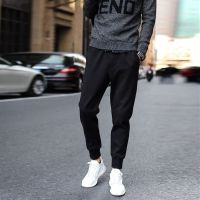 皮绳黑色_ S [收藏优先发货] 夏季薄款工装裤男束脚宽松休闲潮牌百搭潮流大码嘻哈九分学生