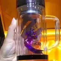 东海水晶杯高档办公杯双层隔热杯玻璃杯男女款创星杯 东海水晶杯高档办公杯双层隔热杯玻璃杯男女款创星杯
