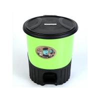绿色8.5L 中平脚踏式垃圾桶家用客厅带盖厨房按压卫生间脚踩式翻盖大垃圾篓