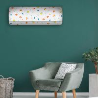 小红花[全包款 防潮防尘] 小号-单个装[86*20*31] 空调罩防直吹月子罩夏季挂式空调挡风帘挡风板开机不取遮风防尘