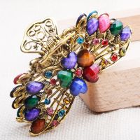 TS197-彩色 复古大号洗澡发夹成人盘发夹发卡头发抓夹冲凉夹子合金头饰女 9cm