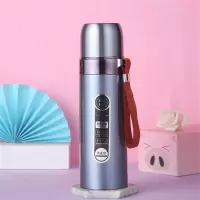 铠甲500毫升蓝色 冬季大容量保温杯铠甲子弹头杯手提杯