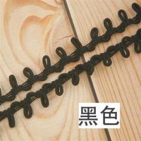 黑色(3米) 服装辅料弹力纽眼扣袢弹力花边扣子衣领脱卸帽领扣带松紧扣带纽襻